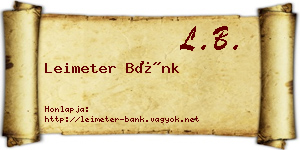 Leimeter Bánk névjegykártya
